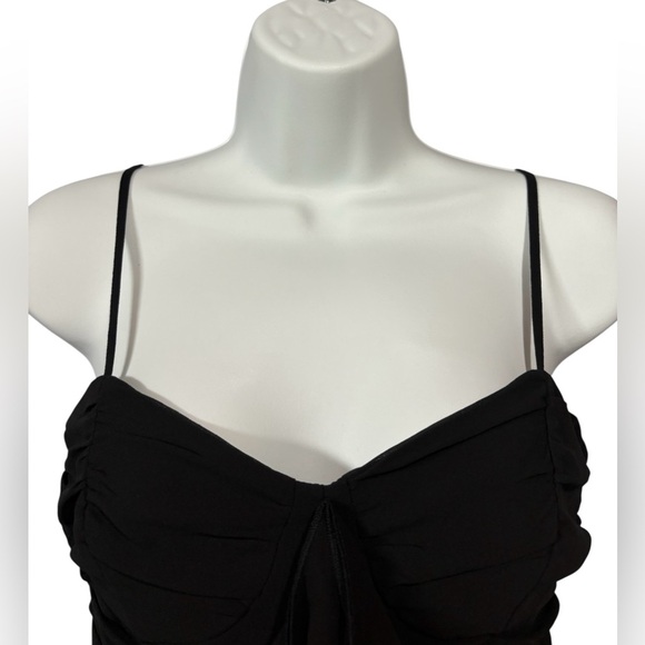 NWOT, Dynamite, Black Corset Cropped Top Ruched Front, XS - Picture 3 of 8